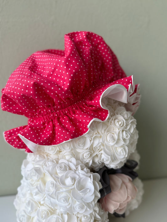 Boneta din satin cu design pentru protectia parului in timpul somnului